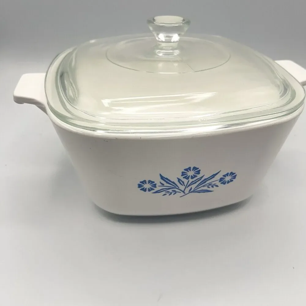Vintage CorningWare 1 3/4 Qt P-1 3/4-B Casserole Lid P-7-C Cornflower Blue 1966